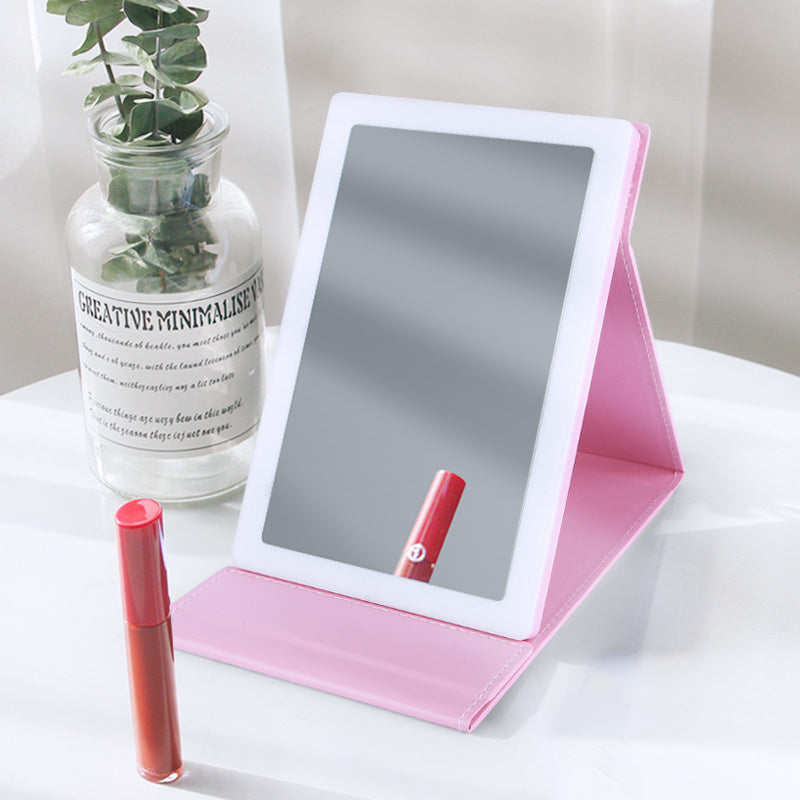 Portable Makeup Mirror Luminous Mirror Folding Led Desktop Mirror