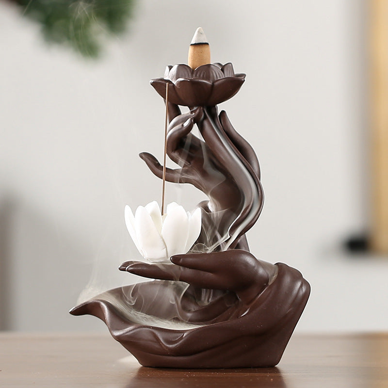 Ceramic backflow incense burner