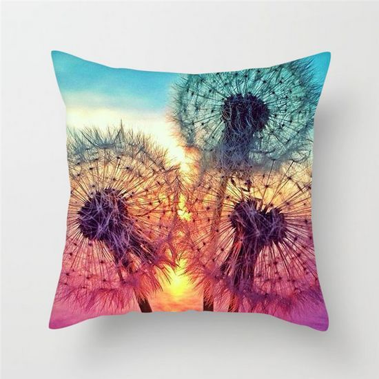 Colorful sunflower cushion cover