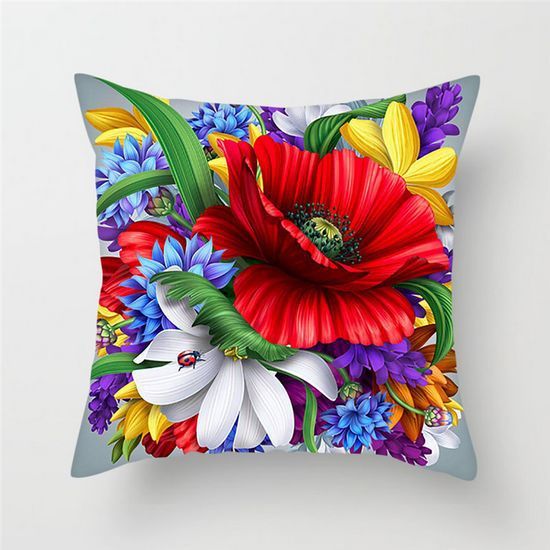 Colorful sunflower cushion cover