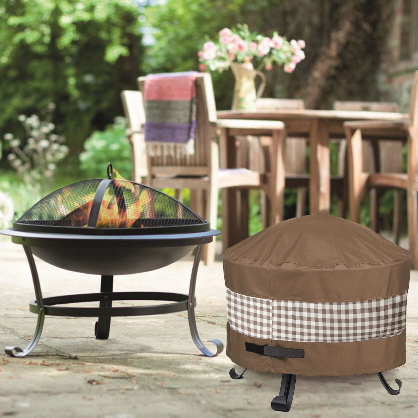 Outdoor Round Fire Pit Cover Brazier Cover