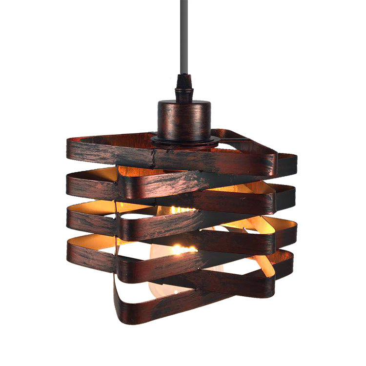 Wrought iron cage lampshade