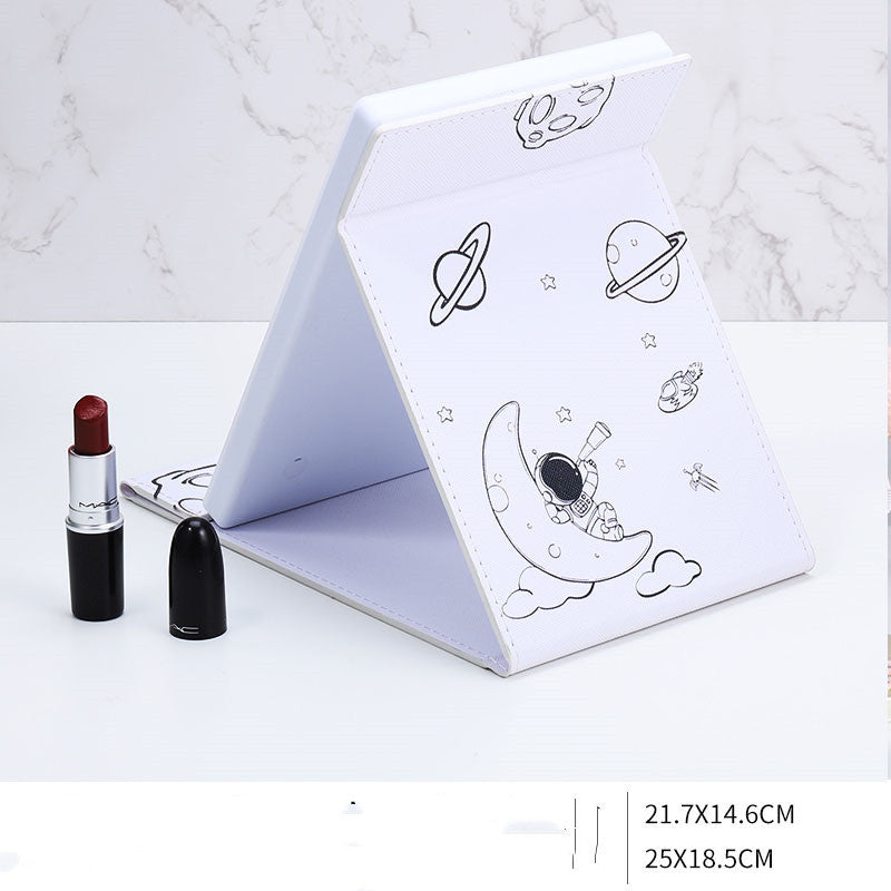 Portable Makeup Mirror Luminous Mirror Folding Led Desktop Mirror