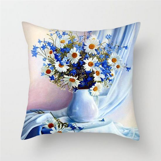 Colorful sunflower cushion cover