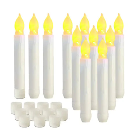 Flameless Taper Floating Candles with Magic Wand Remote