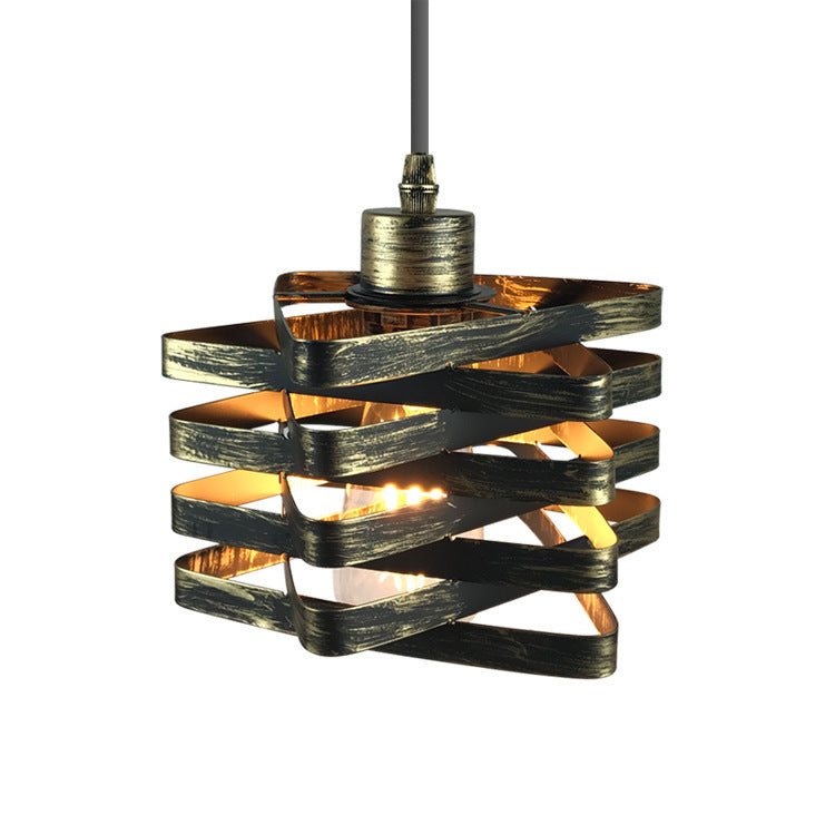 Wrought iron cage lampshade