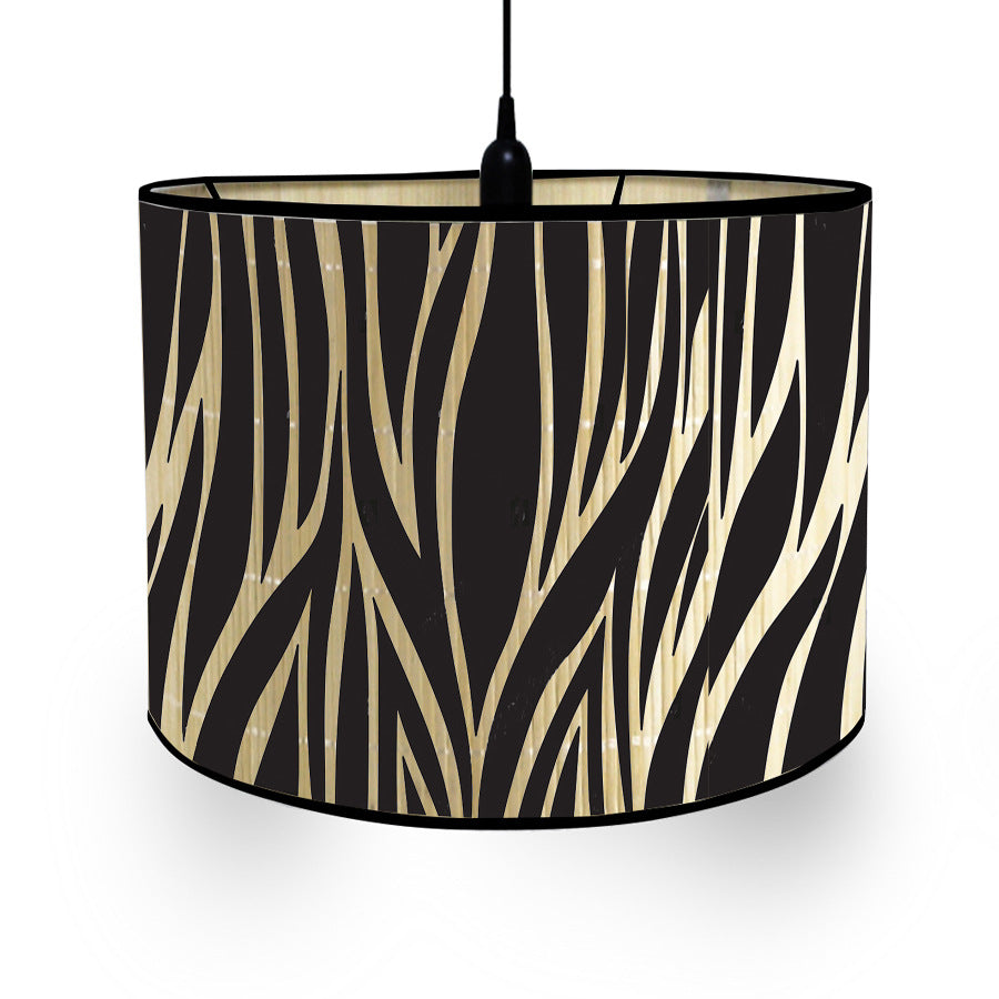 Geometric Pattern Bamboo Lampshade Bedroom Bedside Lamp Printing Lamp