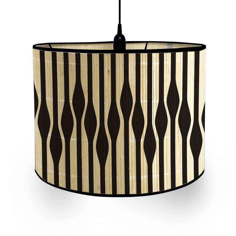 Geometric Pattern Bamboo Lampshade Bedroom Bedside Lamp Printing Lamp