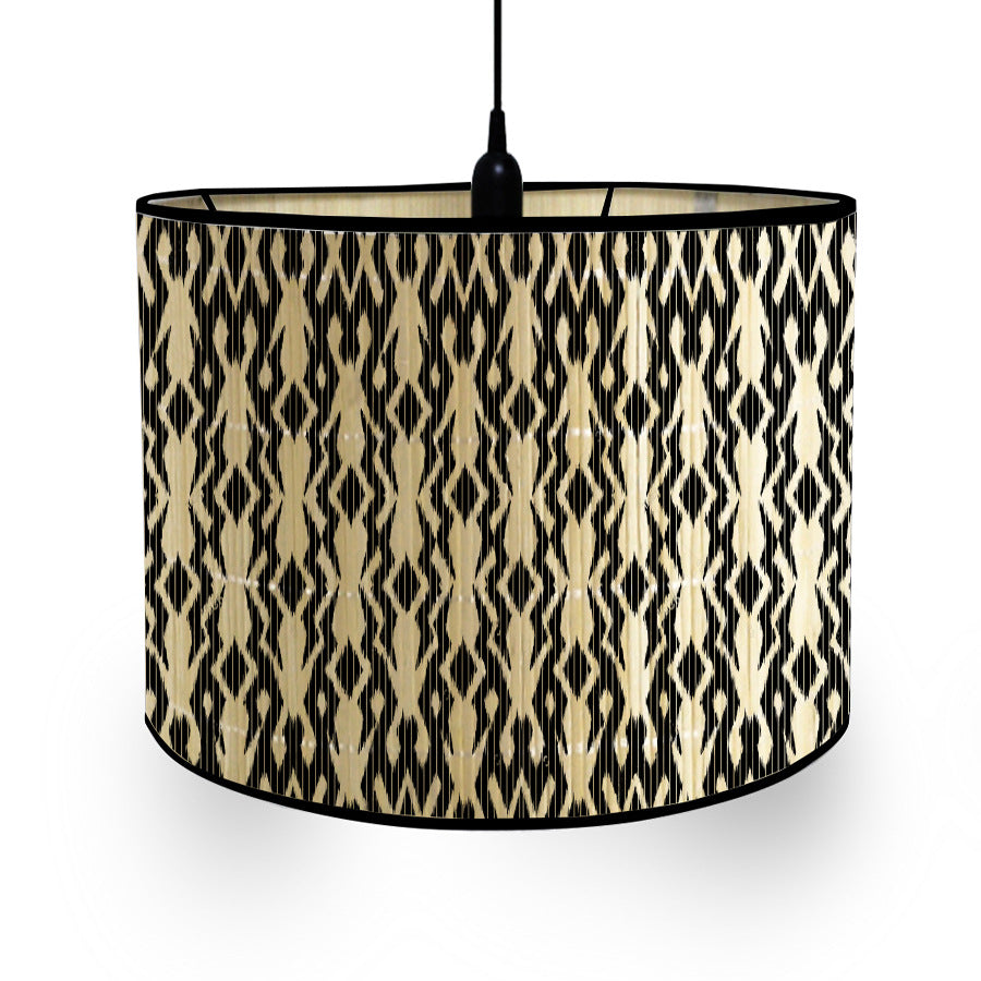 Geometric Pattern Bamboo Lampshade Bedroom Bedside Lamp Printing Lamp