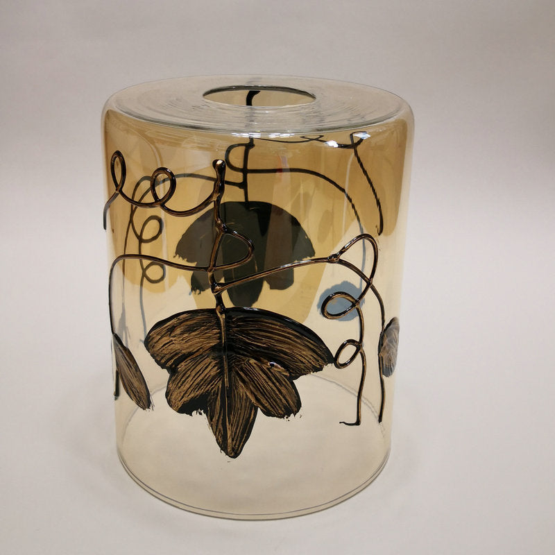 Amber Painted Back Glass Lampshade