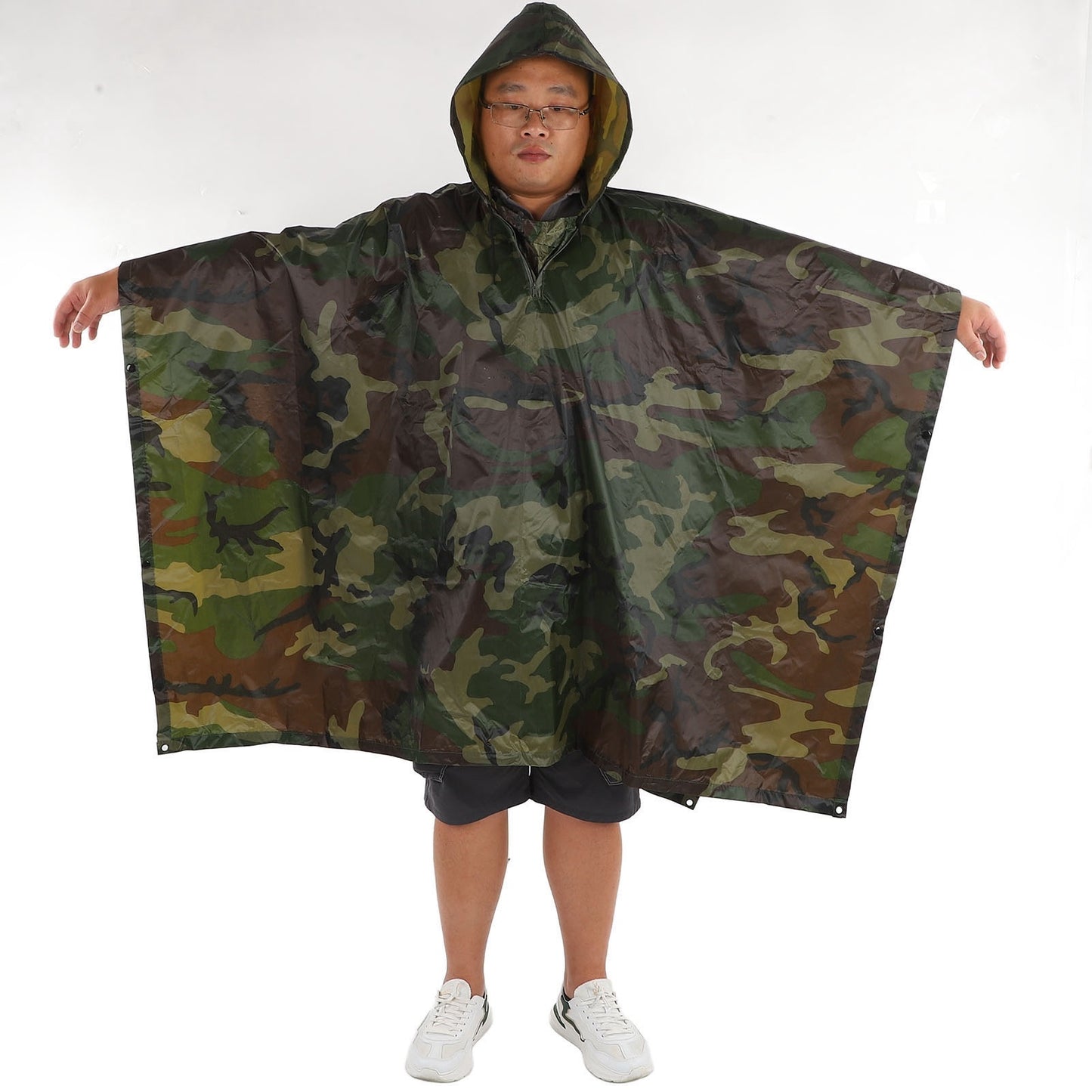 NEW Waterproof Army Hooded Ripstop Hunting Camping Hiking Military Rain Poncho