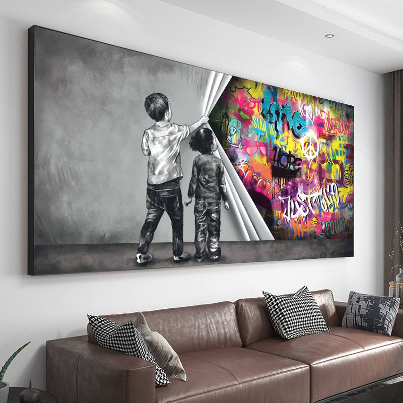 Children's Graffiti Wall Art Canvas Abstract