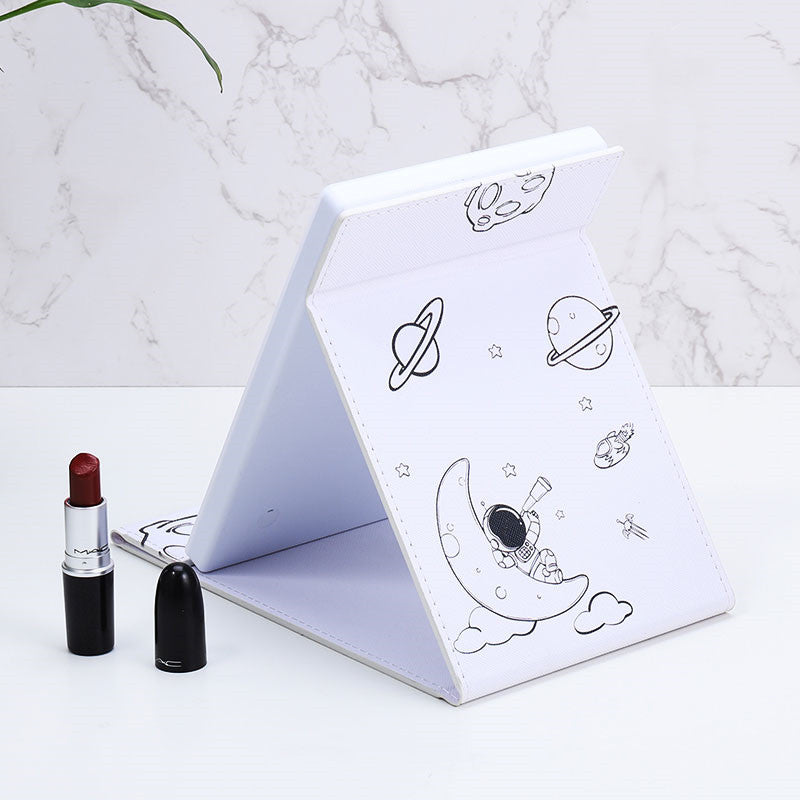 Portable Makeup Mirror Luminous Mirror Folding Led Desktop Mirror