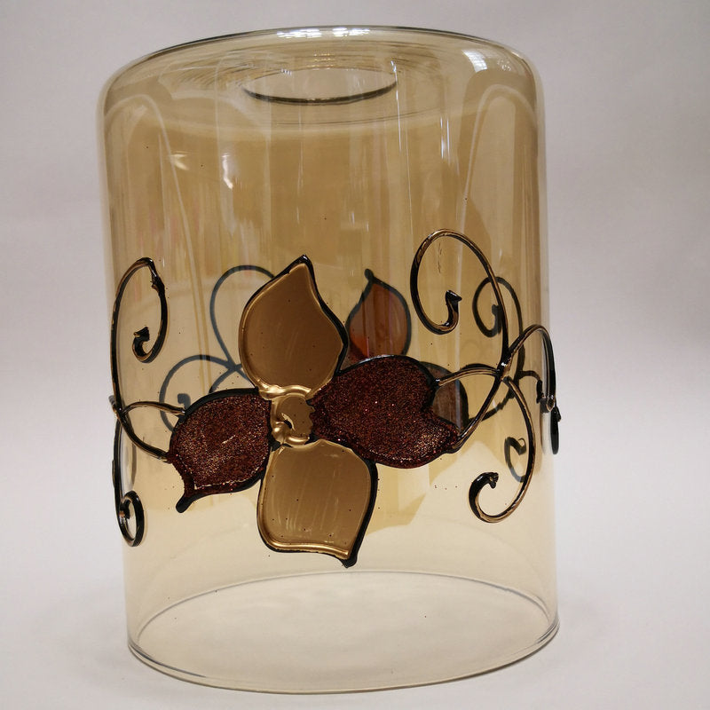 Amber Painted Back Glass Lampshade