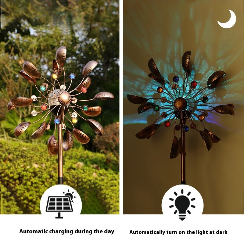 Outdoor Solar Light-emitting Windmill Garden Lawn Ornaments