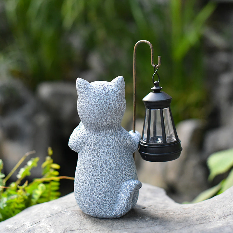 Solar Garden Lamp Kitten Crafts Ornaments