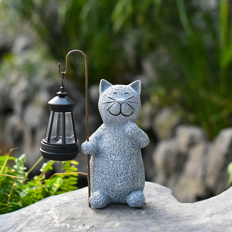 Solar Garden Lamp Kitten Crafts Ornaments