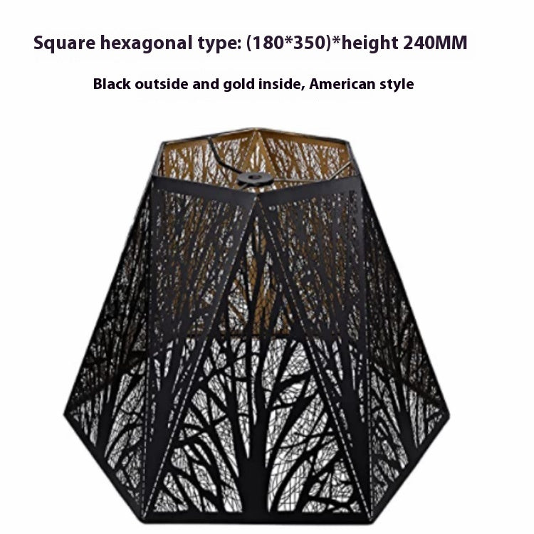 Outer Black Inner Gold-shaped Wrought Iron Lampshade