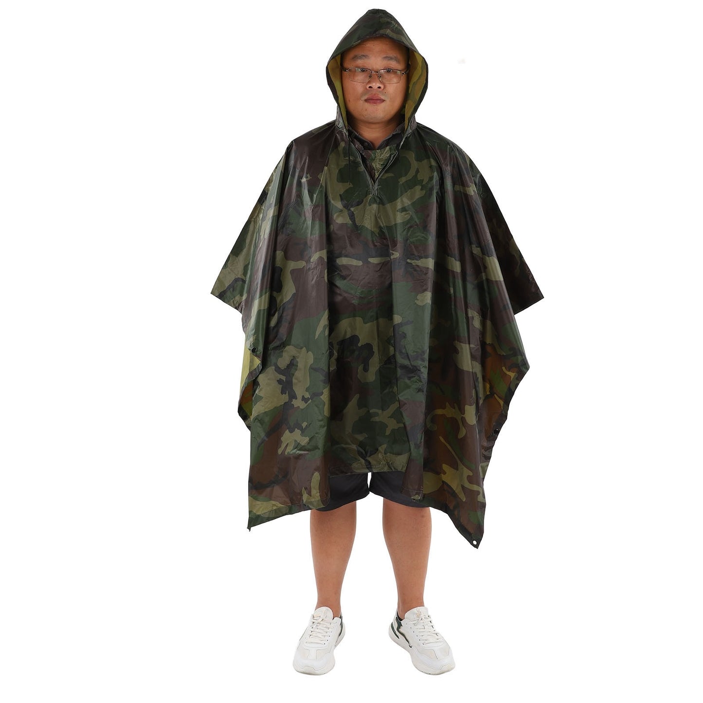 NEW Waterproof Army Hooded Ripstop Hunting Camping Hiking Military Rain Poncho