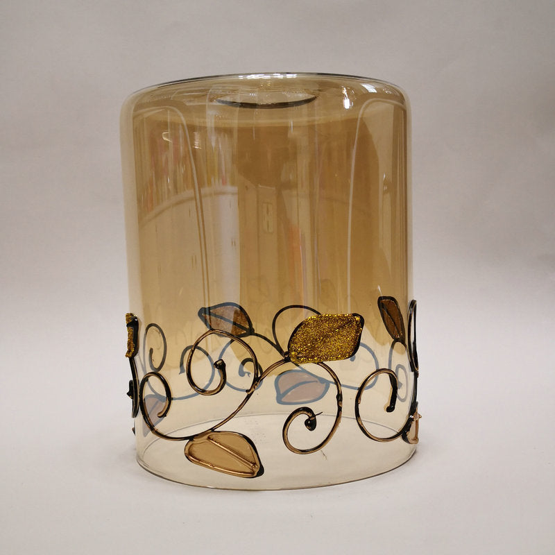 Amber Painted Back Glass Lampshade